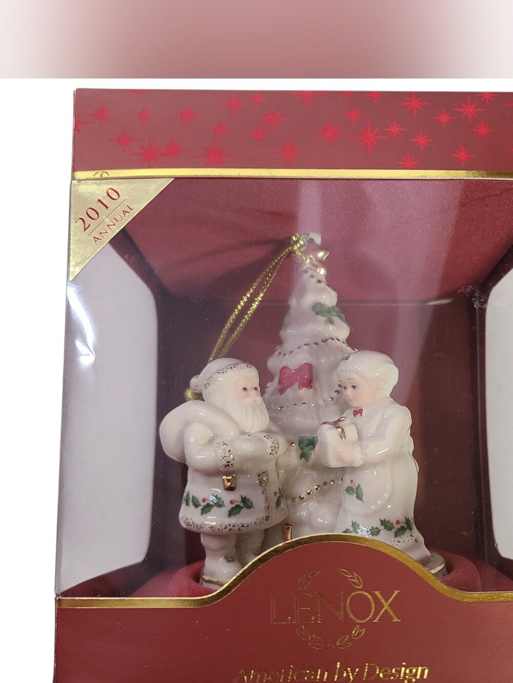 Lenox 2010 Holiday Decorating Santa's Tree Ornament NIB